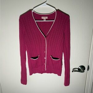 Brooks Brothers Women’s Pink Knit Button Down Sweater Cardigan Y2K Pockets Sz XS